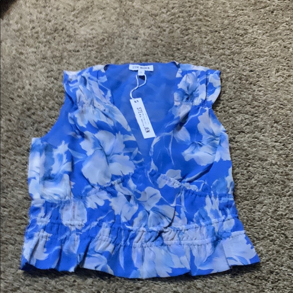 Steve Madden Blue Sleeveless Top